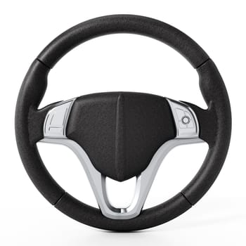 Steering wheel isolated on white background. 3D illustration.