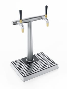 Beer tap isolated on white background. 3D illustration.