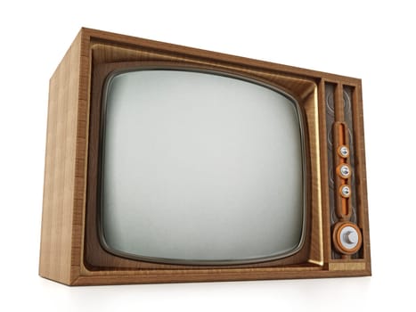 Vintage television isolated on white background. 3D illustration.