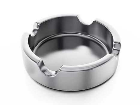 Ashtray isolated on white background. 3D illustration.