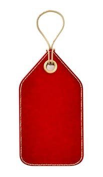Red blank tag isolated on white background. 3D illustration.