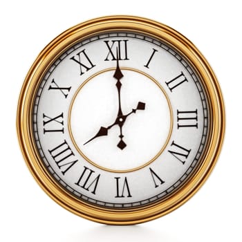 Vintage clock split in half. 3D illustration.