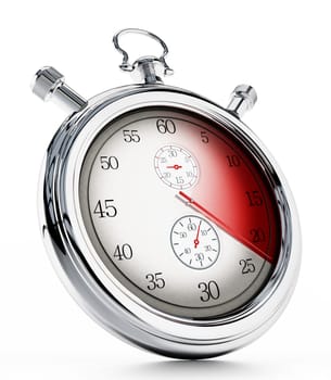 Fictitious analogue chronometer isolated on white background. 3D illustration.
