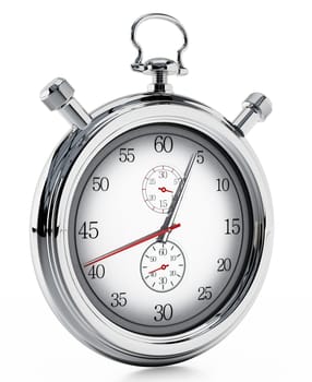 Fictitious analogue chronometer isolated on white background. 3D illustration.