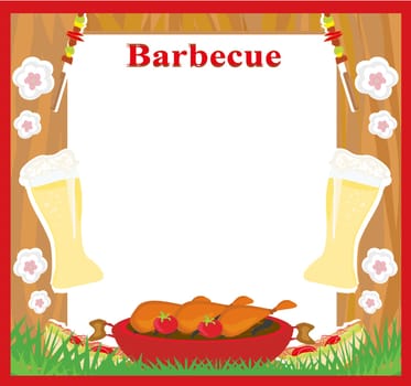 Barbecue Party menu card Invitation
