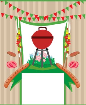 Barbecue Party menu card Invitation