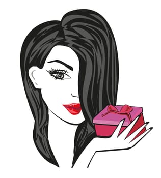 girl with gift box