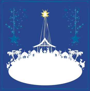Birth of Jesus in Bethlehem - abstract card