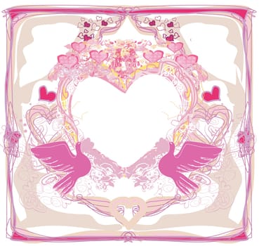 Romantic card with love birds