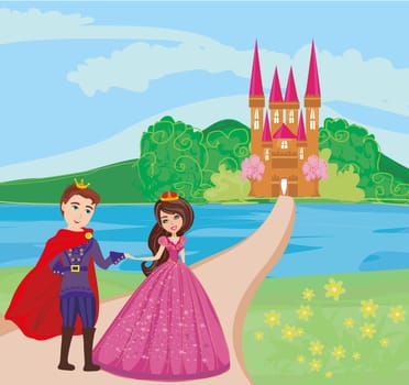 princess and the prince in a beautiful garden