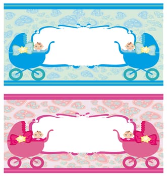 Newborn set banners.Two colors for boys and girls.