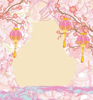 Chinese New Year with lanterns card