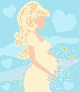 Beautiful pregnant girl card