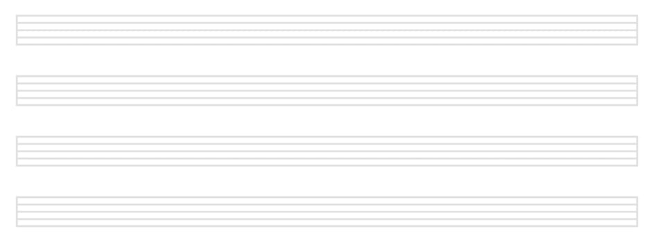 Blank template for music notes - 4 x 5 lines
