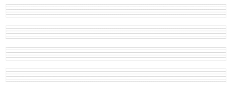 Blank template for music notes - 4 x 6 lines