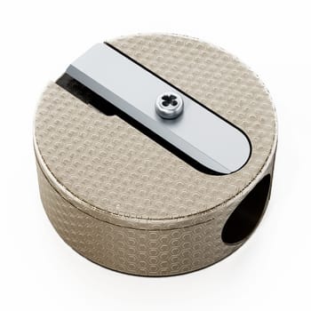 Pencil sharpener isolated on white background. 3D illustration.