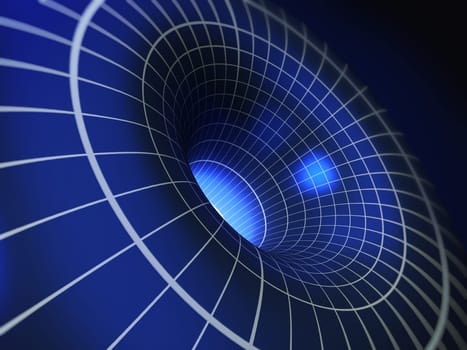 Abstract blue 3D vortex illustration. 3D illustration.