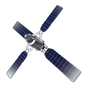 Satellite isolated on white background. 3D illustration.