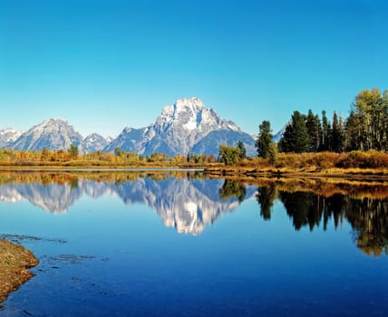 Mt.Moran and Oxbow Bend in Wyoming