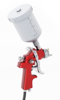 Professional paint gun isolated on white background. 3D illustration.