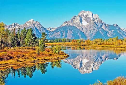 Mt.Moran and Oxbow Bend in  Wyoming