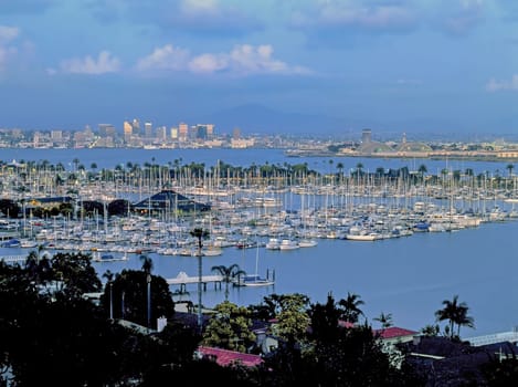 Downtown Sand Diego with Shelter Island, California