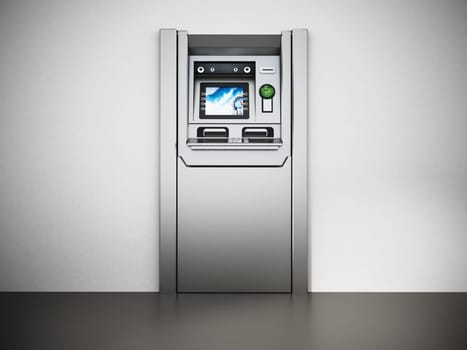Generic ATM or Automated Teller Machine. 3D illustration.