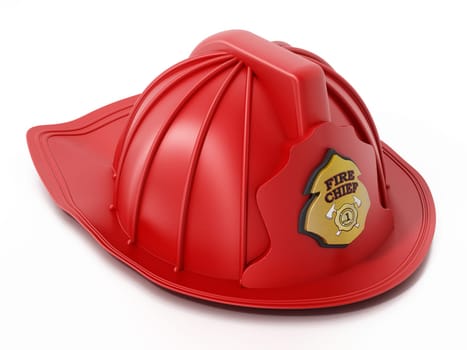 Fireman hat isolated on white background. 3D illustration.