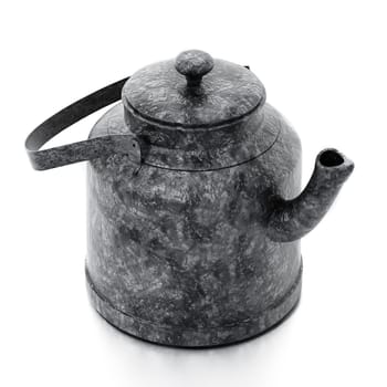 Old, vintage teapot isolated on white background. 3D illustration.