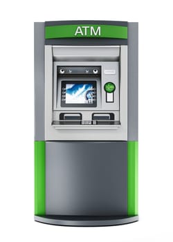 Generic ATM or Automated Teller Machine. 3D illustration.