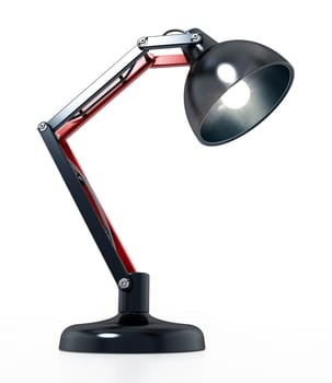 Desk lamp isolated on white background. 3D illustration.