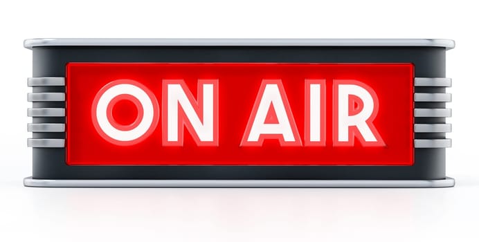On air sign isolated on white background. 3D illustration.