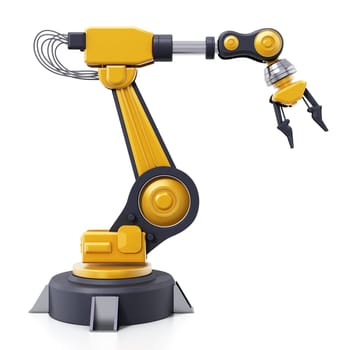 Robotic arm isolated on white background. 3D illustration.