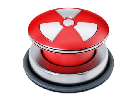 Nuclear launch button isolated on white background. 3D illustration.