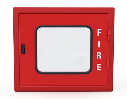 Fire cabinet isolated on white background. 3D illustration.
