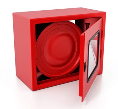 Fire cabinet isolated on white background. 3D illustration.