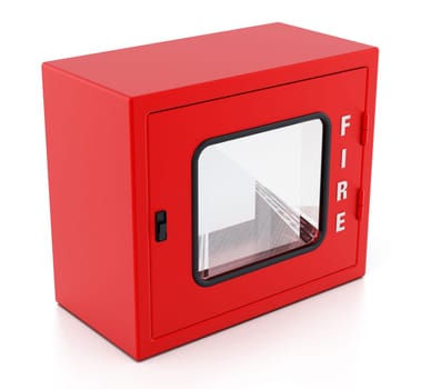 Fire cabinet isolated on white background. 3D illustration.