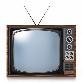 Vintage TV isolated on white background. 3D illustration.