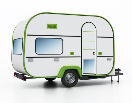 Caravan isolated on white background. 3D illustration.