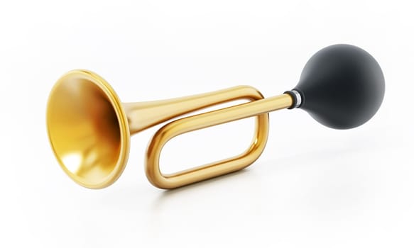 Bicycle horn isolated on white background. 3D illustration.