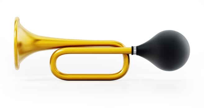 Bicycle horn isolated on white background. 3D illustration.