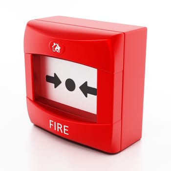 Fire button isolated on white background. 3D illustration.