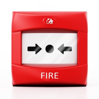 Fire button isolated on white background. 3D illustration.