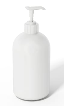 Blank soap bottle isolated on white background. 3D illustration.