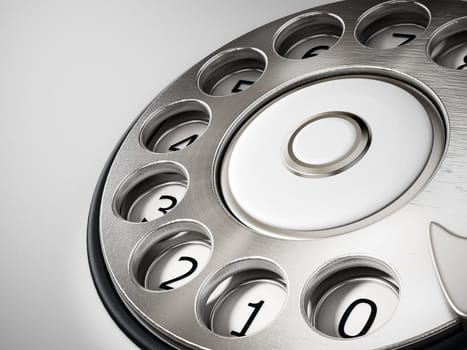 Vintage dial phone detail background. 3D illustration.