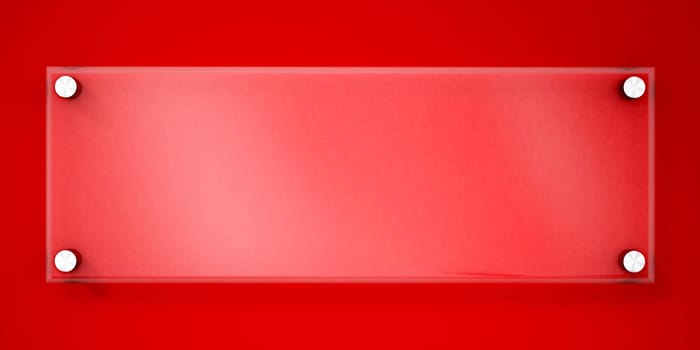 Acrylic office door sign or plate on the wall. 3D illustration.