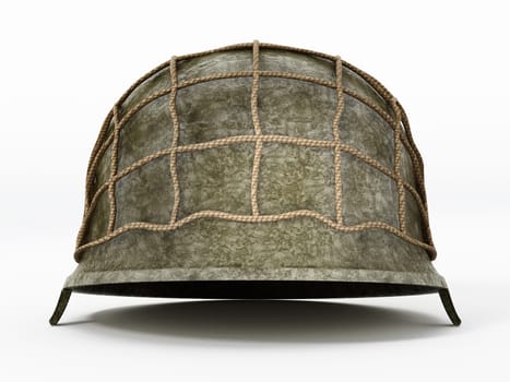 World War II helmet isolated on white background. 3D illustration.