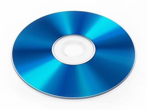 Blu-ray disc isolated on white background. 3D illustration.