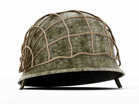 World War II helmet isolated on white background. 3D illustration.