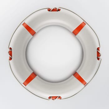 Life buoy isolated on white background. 3D illustration.
